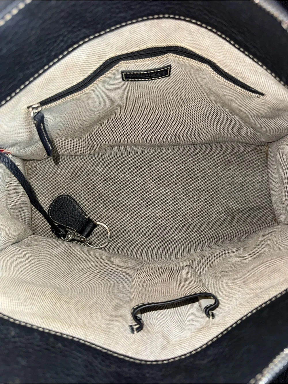 Dooney & Bourke Dillen Double Pocket Satchel Black Pebbled Leather